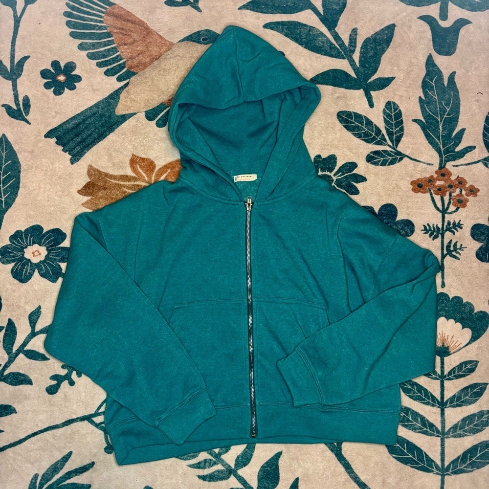 Teal Zip-Up Hoodie by Free People Movement